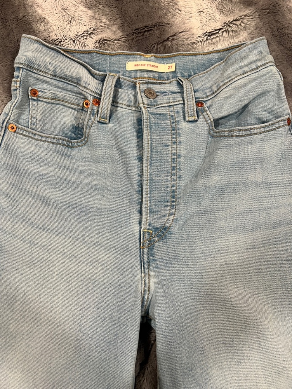 Levis Ribcage Straight High-Rise Light Wash Blue - Size 27 - Picture 6 of 11